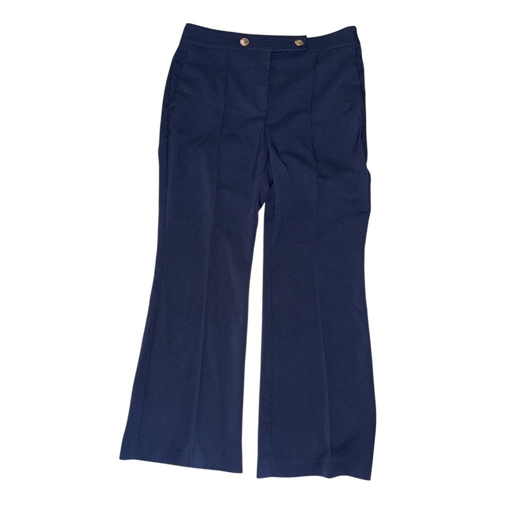 LOFT Dress Pants Womens Petite 10P Navy Blue Bootcut Stretch Pockets workwear‎